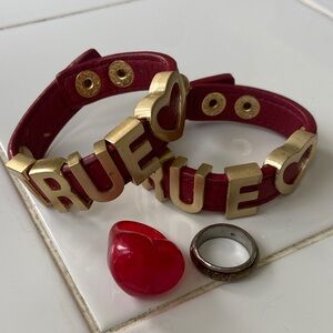 BCBGeneration Gold and Red Bracelet Set